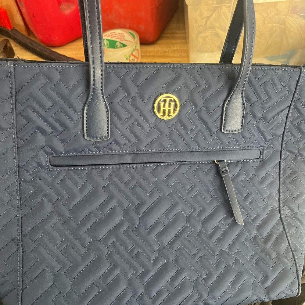 Tommy Hilfiger Quilted Blue Tote